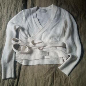 Everlane Cream Wrap Sweater